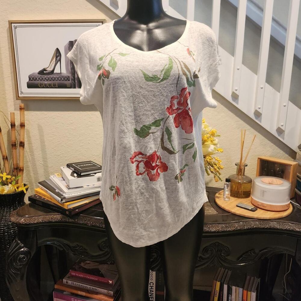 Joie linen floral top size M
